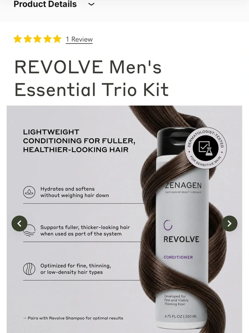 NEW Zenagen Men's essential Hair Care trio set
